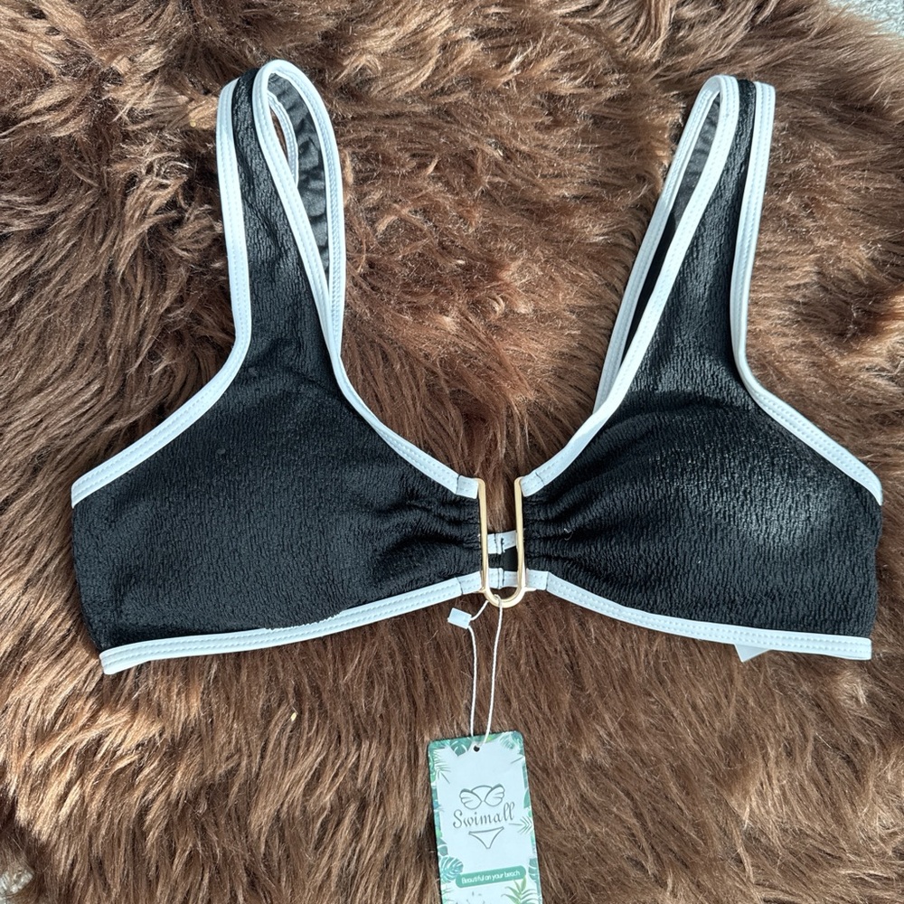 Black and White Bikini Top